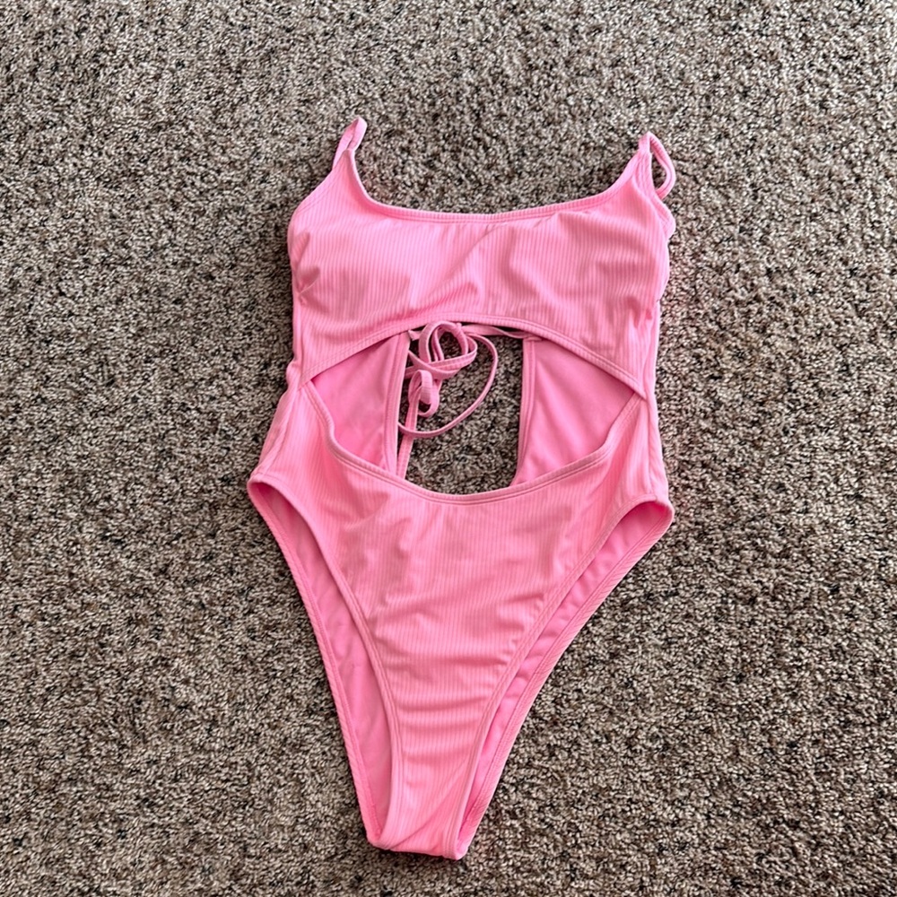 Wild Fable Pink Cutout One Piece Swimsuit